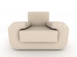 leather armchair on a white background. 3D image.