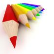 Set of color pencils. the 3D  image.