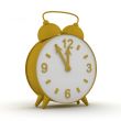 Old alarm clock. 3D image.