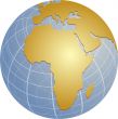 Map of Africa on globe  illustration
