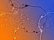 Abstract swirly floral grunge illustration