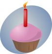 Birthday cupcake with candle