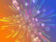 Bursting flying stars illustration