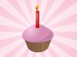 Birthday cupcake with candle