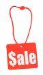 Sale tag on white