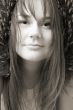 young woman in fur hat