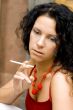 brunette with cigarette