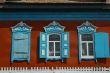 Windows of Russian village house