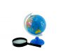 The globe and magnifying glass