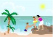 Family on the beach