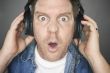 Shocked Man Wearing Headphones