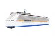Cruise ship isolated back view