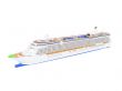 Cruise ship isolated front view