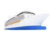 Cruise ship isolated front view