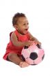 Happy baby with soccer ball