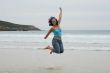 Happy woman jumping