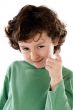 Funny boy pointing the finger