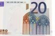 Euro banknote on white