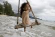Girl on swing at the sea