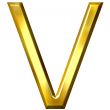 3D Golden Letter V