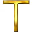 3D Golden Letter T