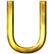 3D Golden Letter U