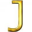 3D Golden Letter J