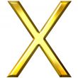 3D Golden Letter X