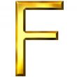 3D Golden Letter F