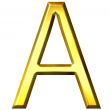 3D Golden Letter A