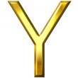 3D Golden Letter Y