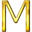 3D Golden Letter M