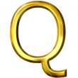 3D Golden Letter Q