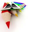 Set of color pencils. the 3D  image.