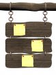 Old board hanging on a circuit. 3D image.
