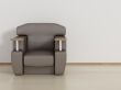 Leather armchair in a room. 3D image.