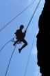 man-climber rises on the wall