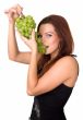 girl with green grapes