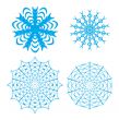 vector ornate snowflake set
