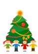 christmas tree and children