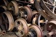 old rail wheels background