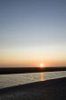 sunrise on the beach on ameland; the netherlands