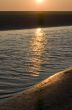 sunrise on the beach on ameland, the netherlands