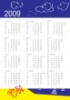 calendar of 2009. Monday is first