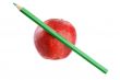 Apple red with green pen