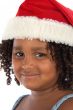 Beautiful girl with hat of Santa Claus