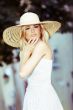 Blond Woman Wearing Sun Hat