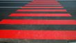 pedestrian crossing on a fresh asphalt