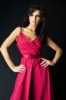 girl wearing a nice ping dress