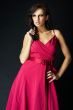 girl wearing a nice ping dress